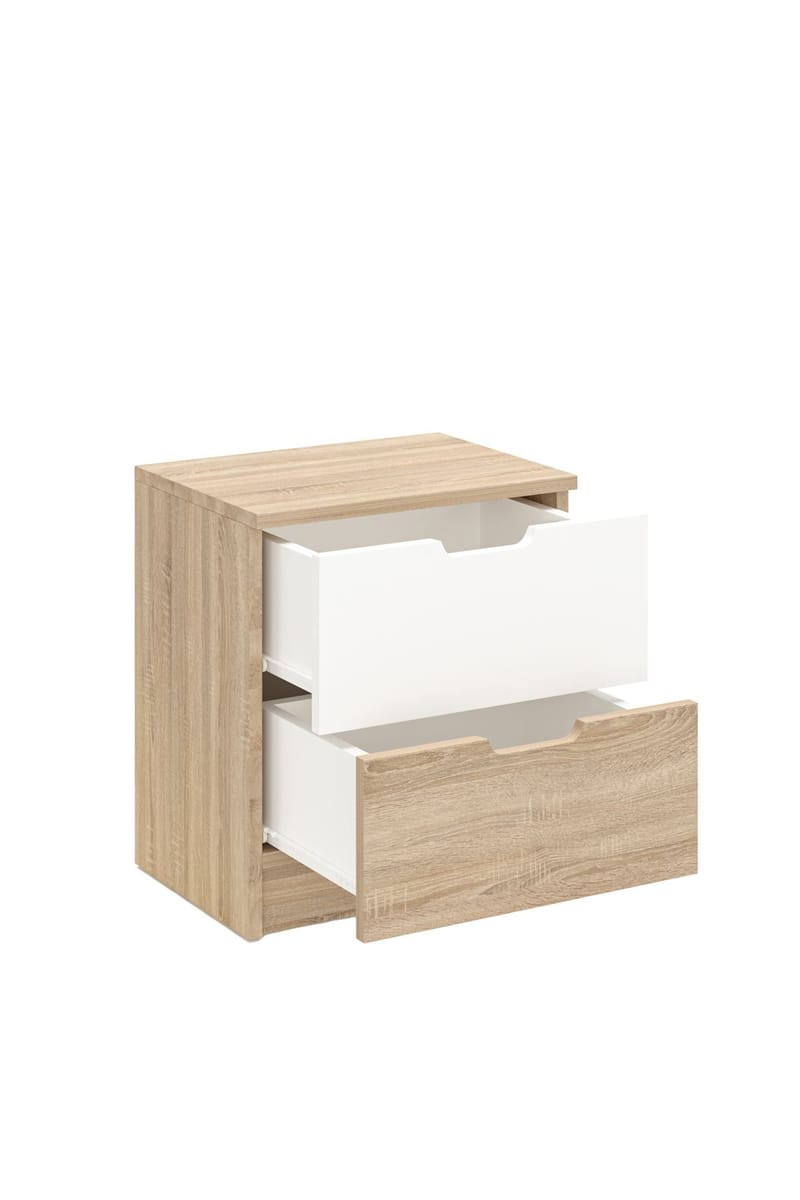 Nattbord Hanah Home Lento (45 x 50 x 33 cm) Sonomo eik hvit - Møbler - Bord - Avlastningsbord - Sengebord & nattbord