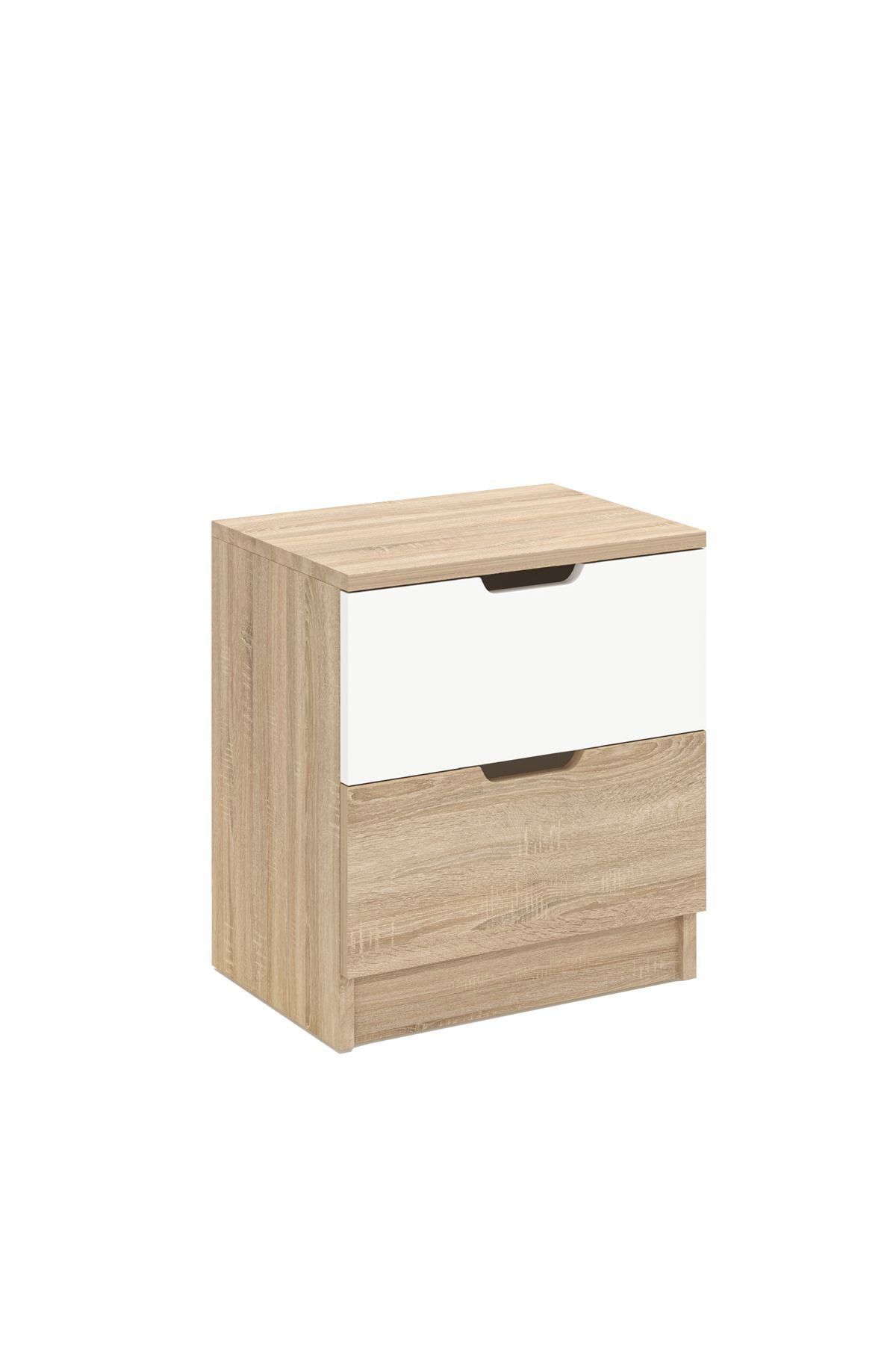 Nattbord Hanah Home Lento (45 x 50 x 33 cm) Sonomo eik hvit -