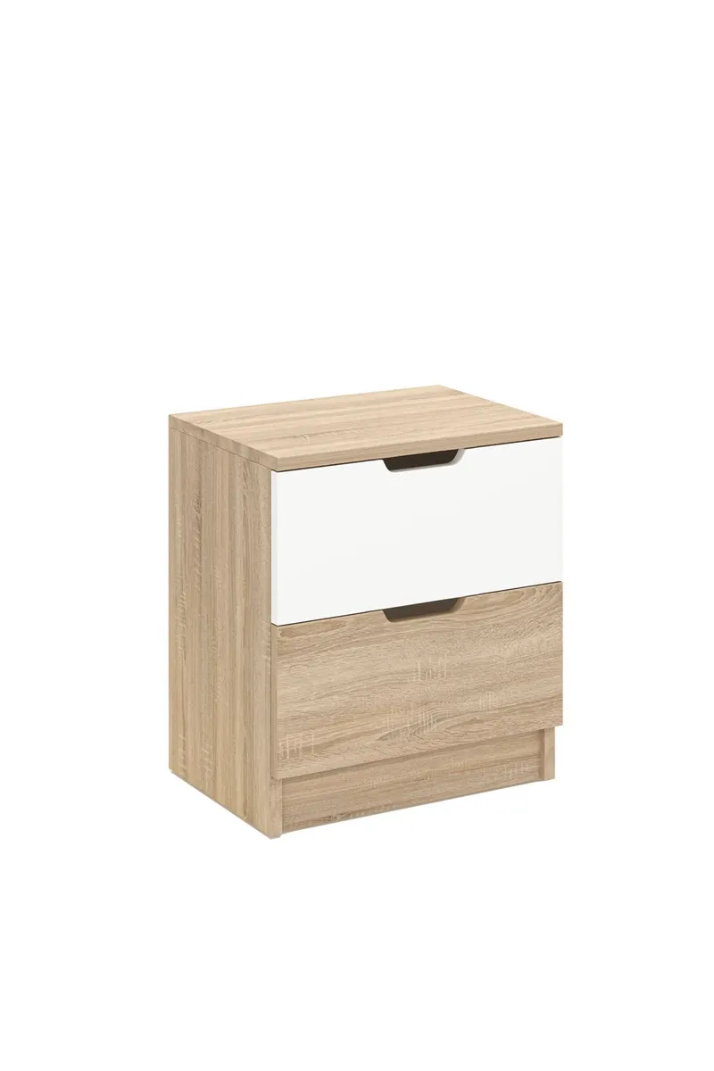 Nattbord Hanah Home Lento (45 x 50 x 33 cm) Sonomo eik hvit, undefined