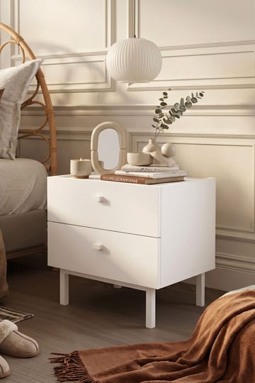 Nattbord Hanah Home Luke (47,9 x 47 x 36,8 cm) Hvit - Hvit - Møbler - Bord - Avlastningsbord - Sengebord & nattbord