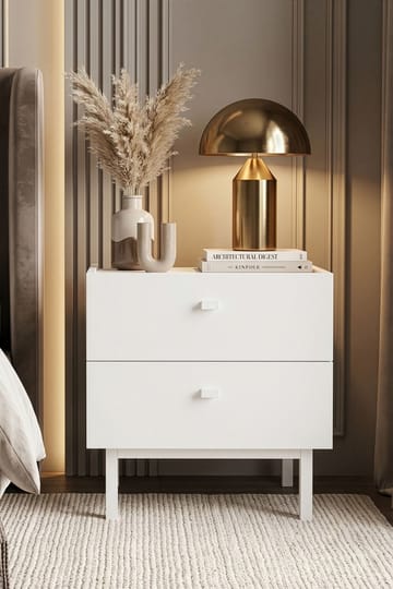 Nattbord Hanah Home Luke (47,9 x 47 x 36,8 cm) Hvit - Hvit - Møbler - Bord - Avlastningsbord - Sengebord & nattbord