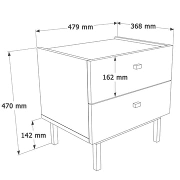 Nattbord Hanah Home Luke (47,9 x 47 x 36,8 cm) Hvit - Hvit - Møbler - Bord - Avlastningsbord - Sengebord & nattbord
