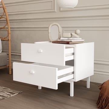 Nattbord Hanah Home Luke (47,9 x 47 x 36,8 cm) Hvit - Hvit - Møbler - Bord - Avlastningsbord - Sengebord & nattbord