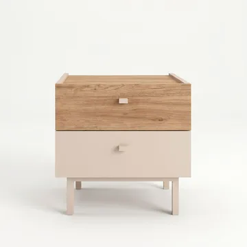Nattbord Hanah Home Luke (47,9 x 47 x 36,8 cm) Sand eik - Sand eik - Møbler - Bord - Avlastningsbord - Sengebord & nattbord