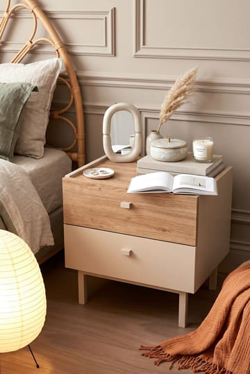 Nattbord Hanah Home Luke (47,9 x 47 x 36,8 cm) Sand eik - Sand eik - Møbler - Bord - Avlastningsbord - Sengebord & nattbord