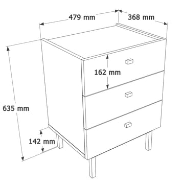 Nattbord Hanah Home Luke (47,9 x 63,5 x 36,8 cm) Hvit - Hvit - Møbler - Bord - Avlastningsbord - Sengebord & nattbord