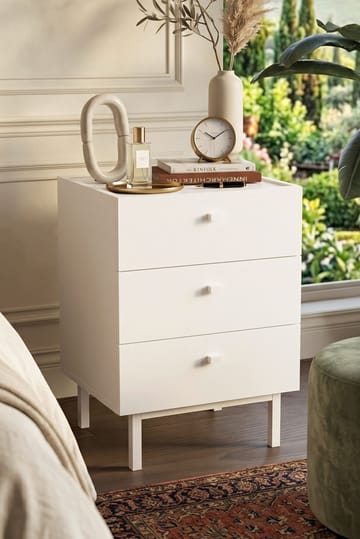 Nattbord Hanah Home Luke (47,9 x 63,5 x 36,8 cm) Hvit - Hvit - Møbler - Bord - Avlastningsbord - Sengebord & nattbord