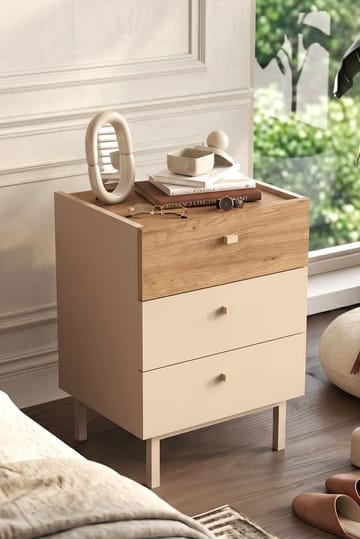 Nattbord Hanah Home Luke (47,9 x 63,5 x 36,8 cm) Sand eik - Sand og eik - Møbler - Bord - Avlastningsbord - Sengebord & nattbord