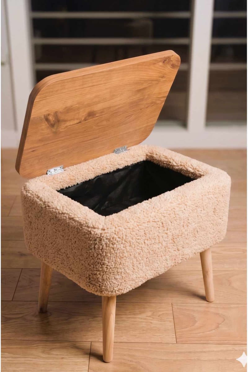 Nattbord Hanah Home Parkway (60 x 55 x 30 cm) Beige natur - Beige og natur - Møbler - Bord - Avlastningsbord - Sengebord & nattbord