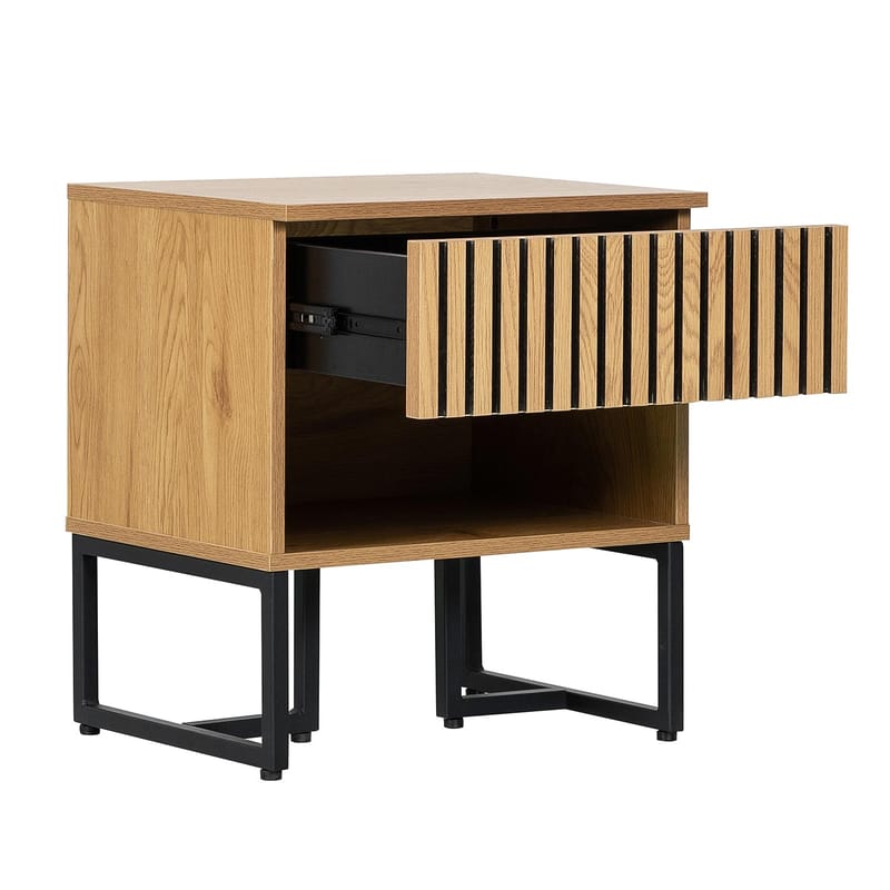 Nattbord HOME4YOU Hampton 50x40x55 cm melamin med eikebark - eikebark - Møbler - Bord - Avlastningsbord - Sengebord & nattbord