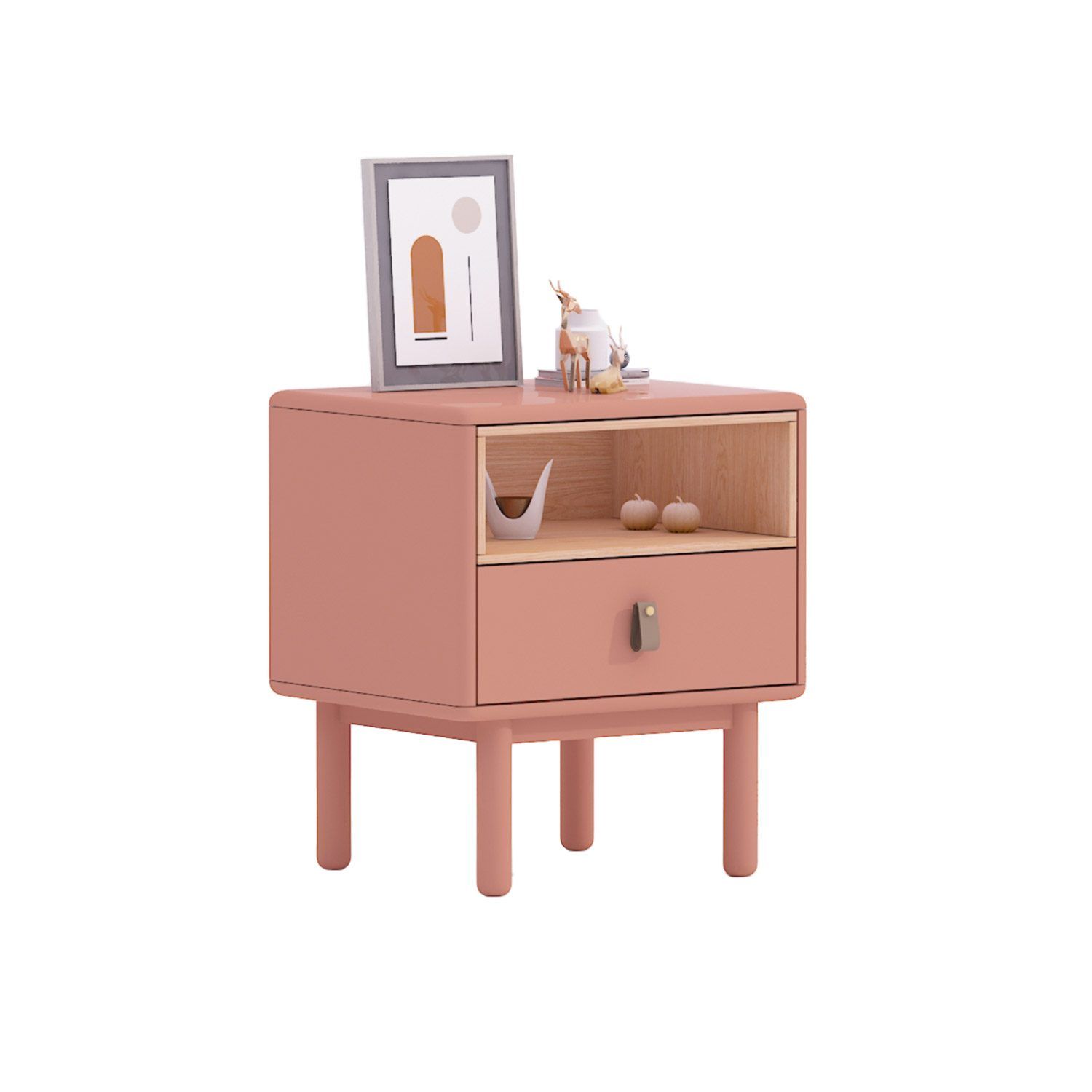 Nattbord HOME4YOU Iris 48x40x55 cm Rosa - rosa