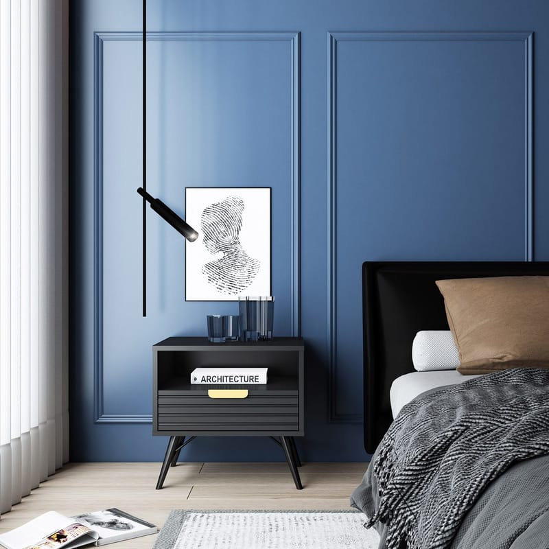 Nattbord HOME4YOU Pixar 45x35x50 cm svart - svart - Møbler - Bord - Avlastningsbord - Sengebord & nattbord