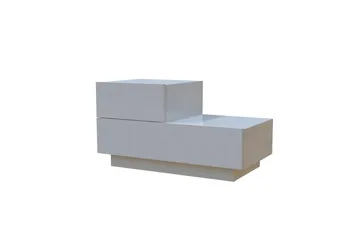Nattbord Homitis Kayra (70 x 35 x 38,3 cm) Hvit - Hvit - Møbler - Bord - Avlastningsbord - Sengebord & nattbord