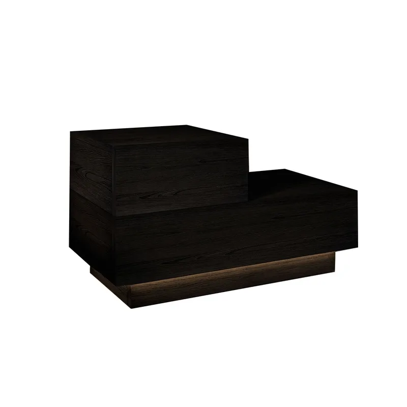 Nattbord Homitis Kayra (70 x 35 x 38,3 cm) Svart tre, Svart tre