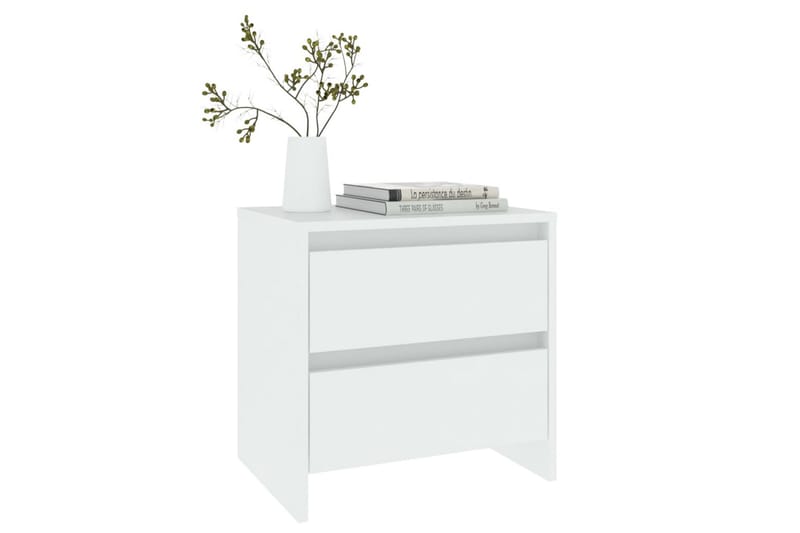 Nattbord hvit 45x34,5x44,5 cm sponplate - Hvit - Møbler - Bord - Avlastningsbord - Sengebord & nattbord