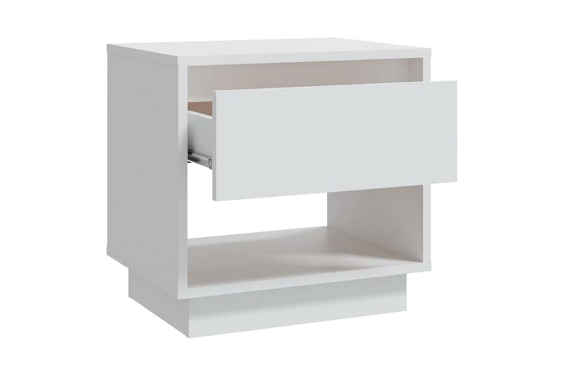 Nattbord hvit 45x34x44 cm sponplate - Hvit - Møbler - Bord - Avlastningsbord - Sengebord & nattbord