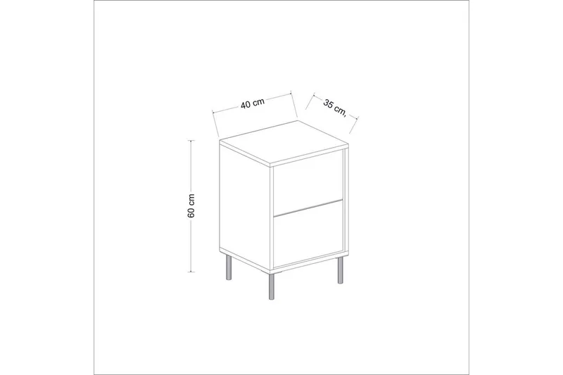Nattbord Imaj Travertin / Gull - Beige/Gull - Møbler - Bord - Avlastningsbord - Sengebord & nattbord