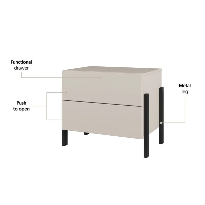 Nattbord Jukon S med 2 skuffer - Møbler - Bord - Avlastningsbord - Sengebord & nattbord