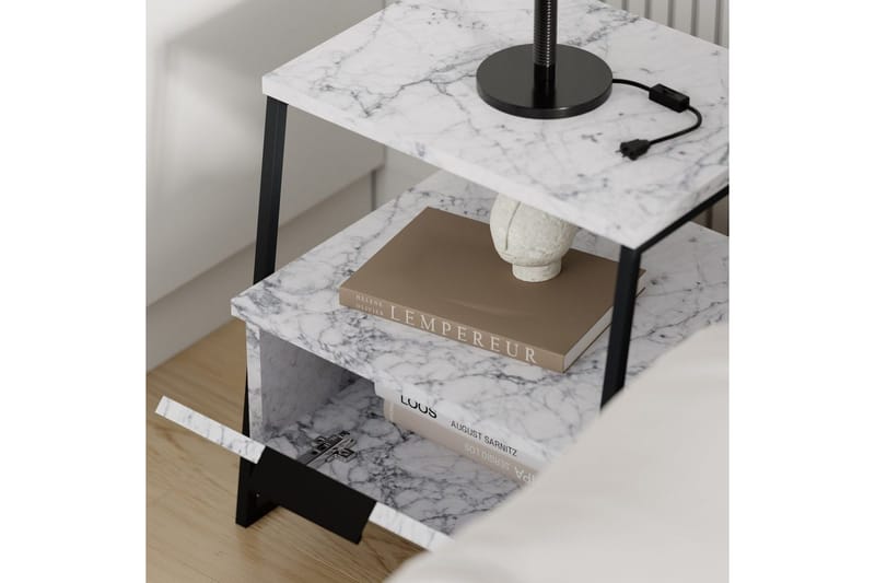 Nattbord Kavilash Carrara Marmor - Carrara Marmor - Møbler - Bord - Avlastningsbord - Sengebord & nattbord