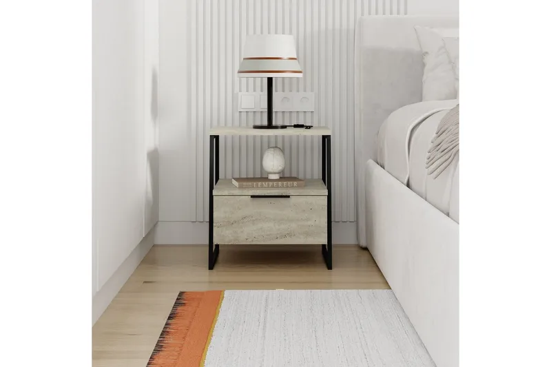 Nattbord Kavilash Travertin - Travertin - Møbler - Bord - Avlastningsbord - Sengebord & nattbord