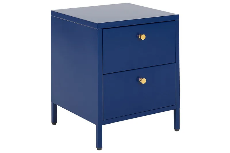Nattbord Kylea Blå, gull - Blå, gull - Møbler - Bord - Avlastningsbord - Sengebord & nattbord