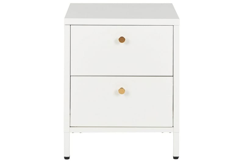 Nattbord Kylea Hvit, gull - Hvit, gull - Møbler - Bord - Avlastningsbord - Sengebord & nattbord