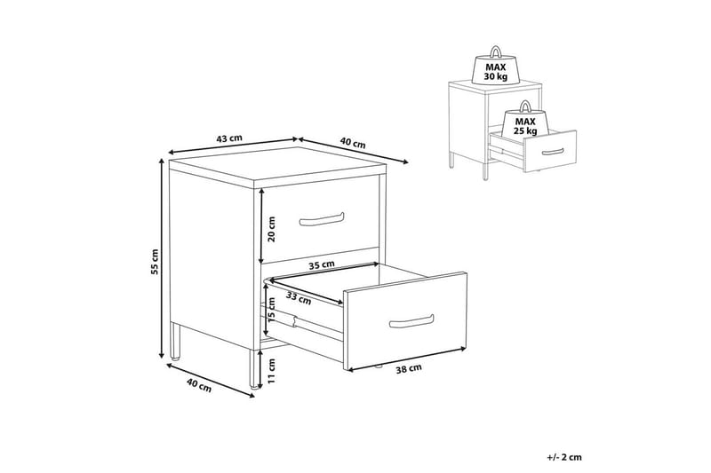 Nattbord Malavi Blå - Blå - Møbler - Bord - Avlastningsbord - Sengebord & nattbord