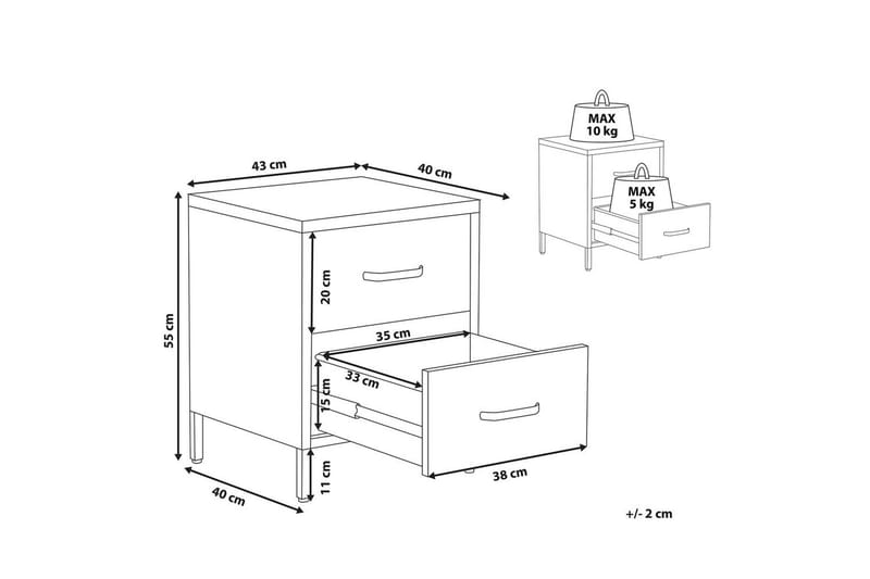 Nattbord Malavi Grønn - Grønn - Møbler - Bord - Avlastningsbord - Sengebord & nattbord