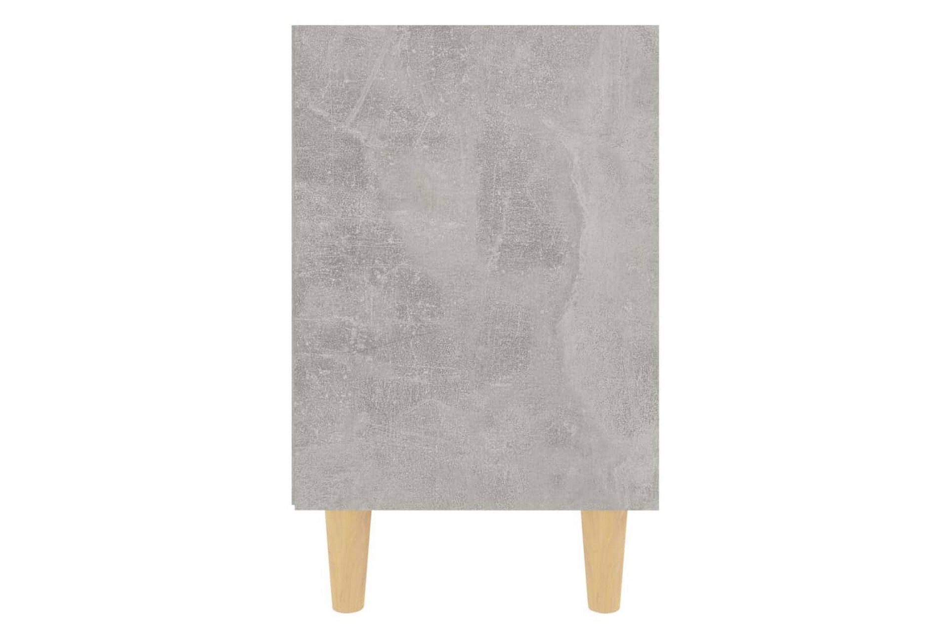 Nattbord med ben i heltre 2 stk betonggrå 40x30x50 cm - Grå - Møbler - Bord - Avlastningsbord - Sengebord & nattbord