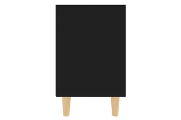 Nattbord med ben i heltre 2 stk svart 40x30x50 cm - Svart - Møbler - Bord - Avlastningsbord - Sengebord & nattbord