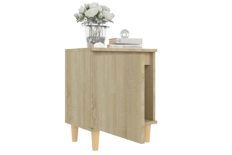 Nattbord med ben i heltre sonoma eik 40x30x50 cm - Brun - Møbler - Bord - Avlastningsbord - Sengebord & nattbord