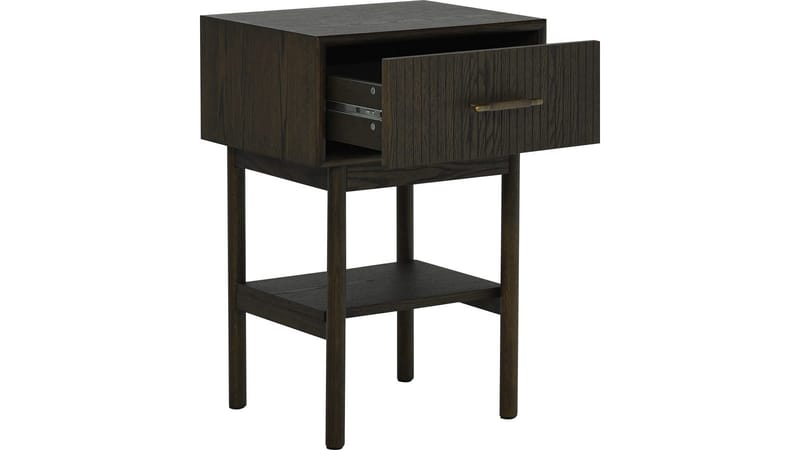 Nattbord NFG Lyon 1 skuff Brunlackad ek 66 cm - Brunlakkert eik - Møbler - Bord - Avlastningsbord - Sengebord & nattbord
