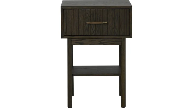 Nattbord NFG Lyon 1 skuff Brunlackad ek 66 cm, Brunlakkert eik