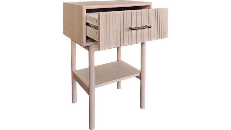 Nattbord NFG Lyon 1 skuff Vitpigmenterad ek 66 cm - Hvitpigmentert eik - Møbler - Bord - Avlastningsbord - Sengebord & nattbord