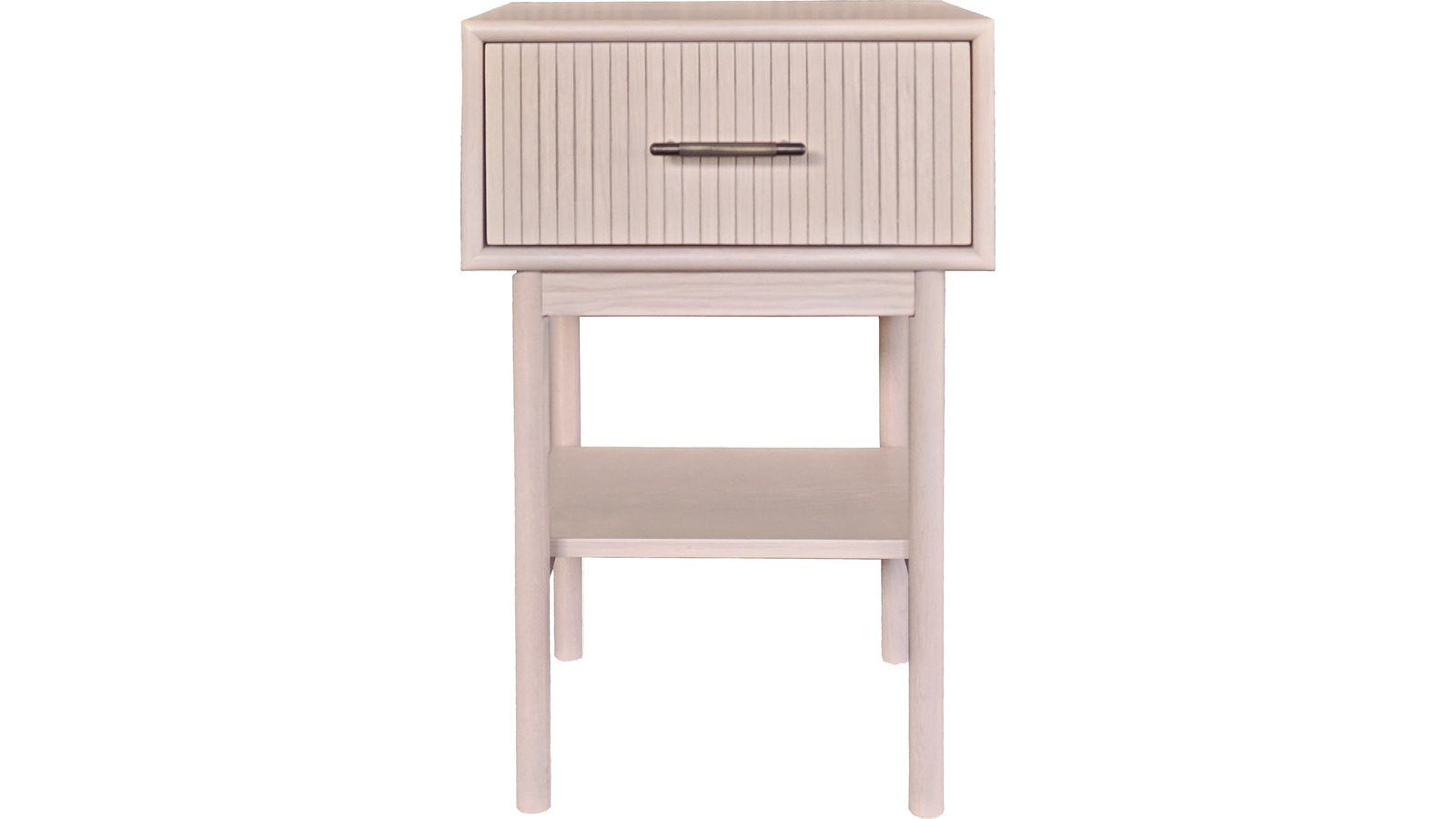 Nattbord NFG Lyon 1 skuff Vitpigmenterad ek 66 cm - Hvitpigmentert eik