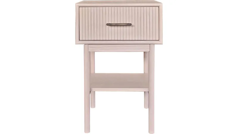 Nattbord NFG Lyon 1 skuff Vitpigmenterad ek 66 cm, Hvitpigmentert eik