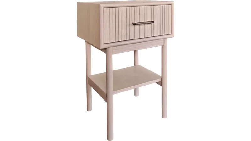 Nattbord NFG Lyon 1 skuff Vitpigmenterad ek 66 cm - Hvitpigmentert eik - Møbler - Bord - Avlastningsbord - Sengebord & nattbord