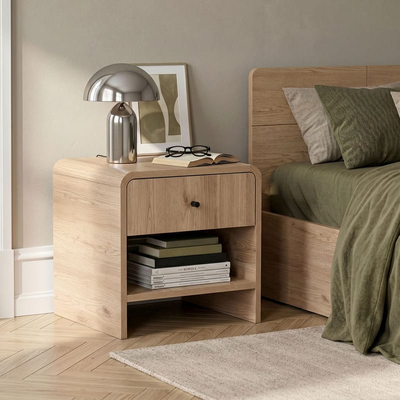 Nattbord Nordure Parila (45 x 45 x 40 cm) Sepet Oak - Sepet Oak - Møbler - Bord - Avlastningsbord - Sengebord & nattbord