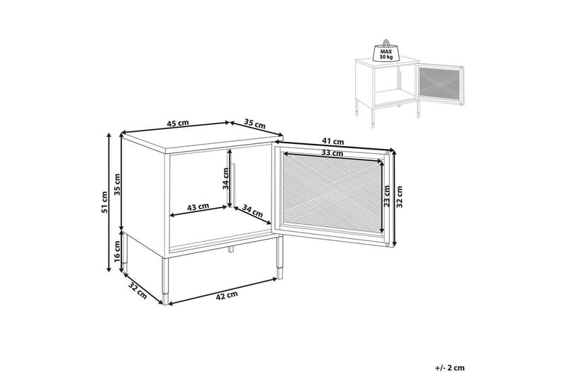 Nattbord Ossett Hvit - Hvit - Møbler - Bord - Avlastningsbord - Sengebord & nattbord