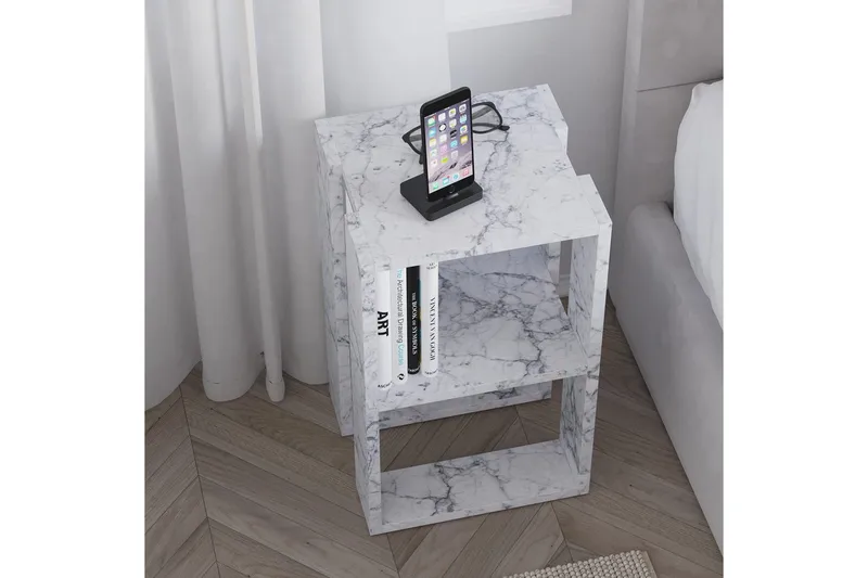 Nattbord Quival Carrara Marmor - Carrara Marmor - Møbler - Bord - Avlastningsbord - Sengebord & nattbord