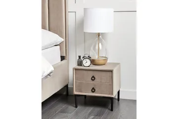 Nattbord Sezanne Beige, grå, svart - Beige, grå, svart - Møbler - Bord - Avlastningsbord - Sengebord & nattbord