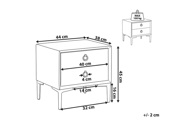 Nattbord Sezanne Hvit, Svart - Hvit, Svart - Møbler - Bord - Avlastningsbord - Sengebord & nattbord