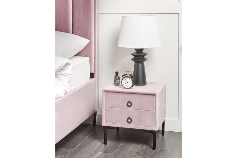Nattbord Sezanne Rosa, Svart - Rosa, Svart - Møbler - Bord - Avlastningsbord - Sengebord & nattbord