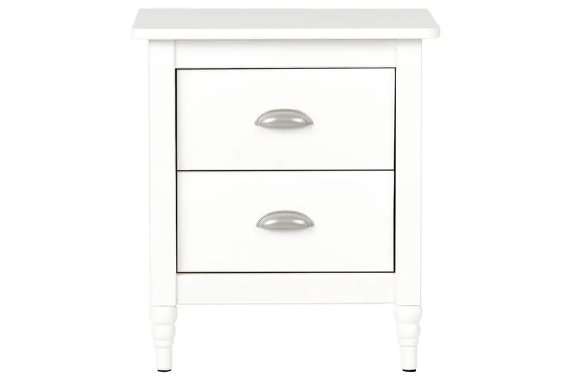 Nattbord Shillington Hvit, Sølv - Hvit, Sølv - Møbler - Bord - Avlastningsbord - Sengebord & nattbord