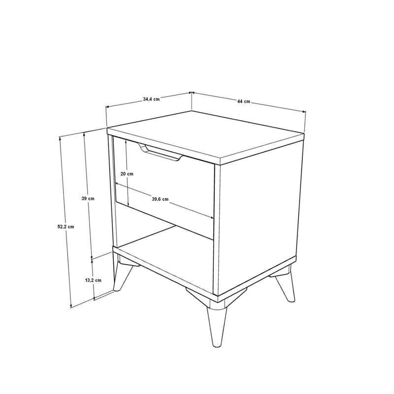 Nattbord Skye Decor Bren (44 x 52,2 x 34,4 cm) eik - Eik - Møbler - Bord - Avlastningsbord - Sengebord & nattbord