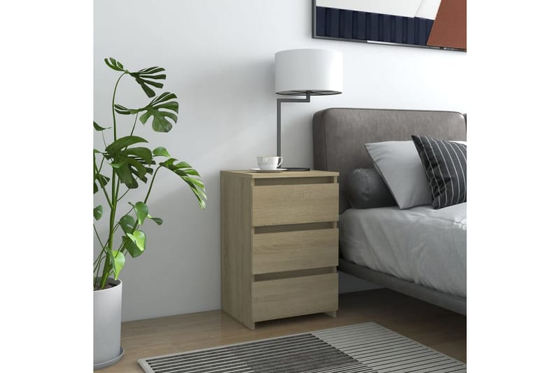 Nattbord sonoma eik 40x35x62,5 cm sponplate - Brun - Møbler - Bord - Avlastningsbord - Sengebord & nattbord