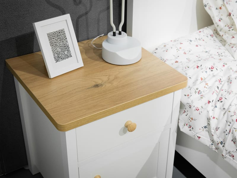 nattbord Story Beige, eik - Beige, eik - Møbler - Bord - Avlastningsbord - Sengebord & nattbord