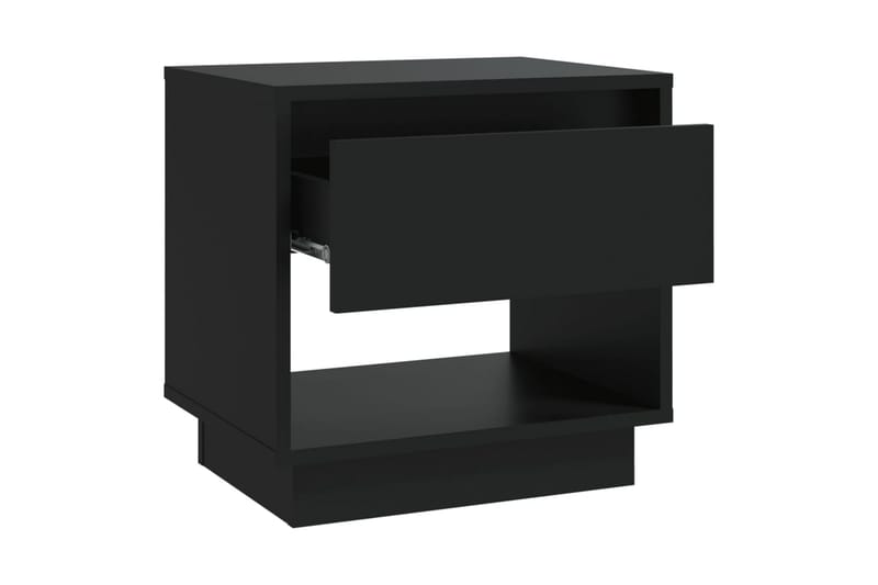 Nattbord svart 45x34x44 cm sponplate - Svart - Møbler - Bord - Avlastningsbord - Sengebord & nattbord