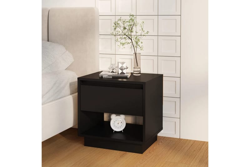 Nattbord svart 45x34x44 cm sponplate - Svart - Møbler - Bord - Avlastningsbord - Sengebord & nattbord