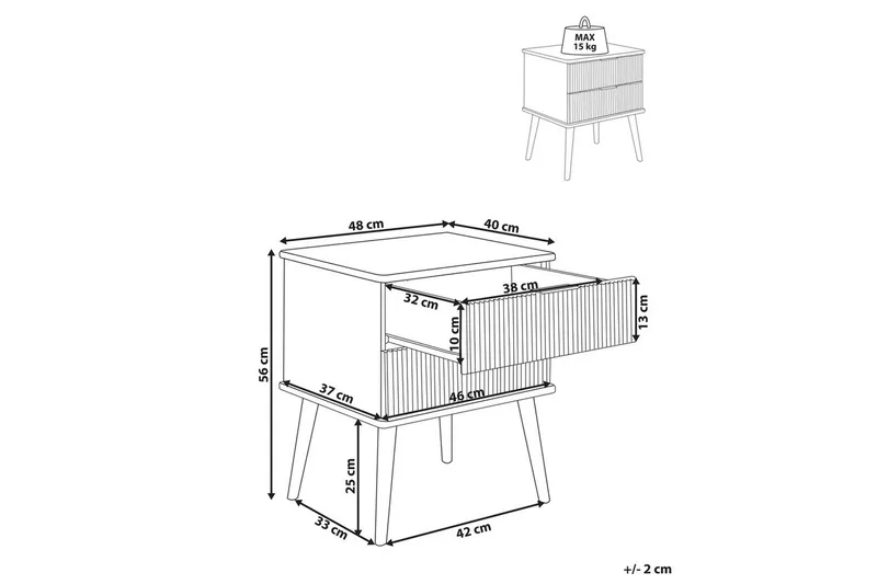 Nattbord Timmins - Møbler - Bord - Avlastningsbord - Sengebord & nattbord